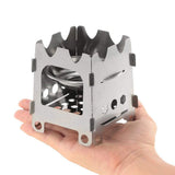 Portable Folding Stainless Steel Wood Stove Outdoor Camping Cookware with Storage Sack for V1366-AZ2-W-14806
