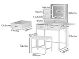 Levede Dressing Table LED Makeup Mirror Stool Set Vanity Desk Fold-up Panel VM1032-WH-AU
