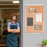 VEVOR 36"x24" Enclosed Cork Board with Aluminum Frame Lockable Bulletin Board V952-RMB36X24WLBKUYH3DV0