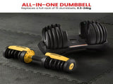 Powertrain 24kg Adjustable Dumbbell Home Gym Exercise Weights Free Workout Gold DMB-BF1-024-1-GD