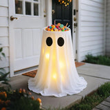 Halloween Ghost Candy Bowl Decoration with Water-Fill Base and Warm LED Battery Box Light V888-ELOSUNG54985-1