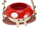 Mushroom Flower Pot Swing Face Planter Succulent Plant Pot Ornament for Wall Ceiling Shelf V1294-YM0901-3111250014211