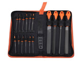 17 Pcs File Tool Set with Carry Case Half Round Triangle Round Flat and Needle Files Brush Carbon V1294-YM0901-3114250023211
