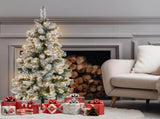 Christabelle 4.5ft - Snowy Slimline Christmas Tree with LED Lights 112_HZSS45
