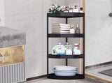 4 Tier Floor Standing Corner Shower Caddy Organizer, Cabinet Storage Rack, Plastic Floor Corner V1369-AZ3-W-09549