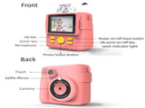 Blue ABS-681 Portable Kids Mini Digital Polaroid with 32GB Card, 3 Rolls Printing Paper & 6 Color V888-ELOSUNG39859