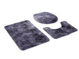 3Pcs Bathroom Rug Set Soft Non Slip Toilet Lid Cover Bath Mat Contour Rug Home DecorationPurple V1294-YM0901-3117200093712