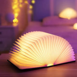 Foldable LED Book Lamp USB Rechargeable Creative Table Lamp Brown V1263-JX-7171-1