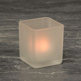 20 Pack Square Cube Frosted Glass 5cm Tealight Candle Holder Festival Decor Wedding Propose Parties V382-SQFH20