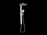 WELS 10" Rain Shower Head Set Square Dual Heads High Pressure with Handheld in Chrome V63-848011