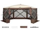 Instahut Gazebo Pop Up Tent 3.6x3.6m Outdoor Marquee Camping Screen w/Curtain Net GAZB-POP-MC-180HX-BG