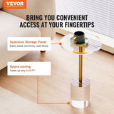 Clear Acrylic End Table, Acrylic Side Table with a Solid Base, 11.9 x 11.9 Round Tabletop, 21.4 V952-YKLBZYXTMSDGZLXAPV0