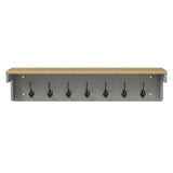 Levede Coat Rack Wall Mounted Shelf 7 Double Hooks Storage Entryway Hallway Grey DH1050-GY-AU