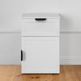 PORTO BEDSIDE TABLE - WHITE - HAMPTONS - PULL BLACK V164-ECS13WHB03B