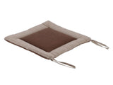 Linen Seat Cushion Coffee Color AntiDeformation MultiLayer Cotton Linen Chair Cushion with Fixable V1294-YM0901-3111210213911