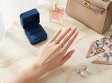 Elegant Square Moissanite Ring 1 Carat Halo Design in S925 Sterling Silver Adjustable Band for V1107-CS-MSSZJ