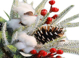 35cm Tabletop Xmas Tree Bark Wooden Barrel Decoration Artificial Bouquet Ornament for Home Hotel V1294-YM0901-3115240094712