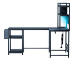 Levede L Shaped Gaming Desk with LED Lights Black DH1053-BK