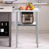 VEVOR 650x457mm Stainless Steel Work Prep Table Commercial Food Prep Table V952-J24X18X36INCHUFT3V0