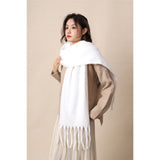 Women's Mohair Winter Scarf Pure Color, Warm Winter Scarf for Women and Men, Soft Luxurious Cashmere V1192-AZ-W-3195