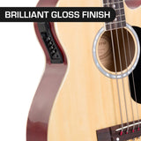 Karrera 4 String Acoustic Bass Guitar Electric Pickup 5 Band Equaliser Natural ACG43-NAT