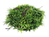 Slimline Artificial Green Wall Disc Art 80cm Country Fern UV Resistant V637-DP9965