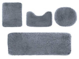 Bathroom Rugs Sets 4 Piece, Non Slip Bath Mats Absorbent Bath Rugs Floor Mat, Machine Washable V1369-AZ3-W-10074