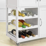 Kitchen Trolley with Wine Racks, Portable Workbench and Serving Cart for Bar or Dining V178-84621