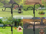 Outdoor Hanging Hook Shepherd's Stand with 5-Prong Base for Hummingbird Feeder Plants Hanger Lantern V1366-AZ2-W-11956