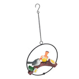 Hanging Birds Statue with Iron Ring Resin Hanging Birds Figurine Garden Ornament Outdoor Decor for V1294-YM0901-3115250097012