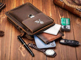 brown Brown Black Leather Cross Body Bag Genuine Leather Bag Travel Bag Daily Use Bag Stylish Bag V1347-127-BLA-23631