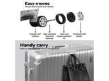 Wanderlite 28 Inch with TSA Lock StainlessSteelWrappedCorners Hard Shell Travel Suitcase LUG-ALU-28-SILVER