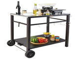 Outdoor Grill Dining Cart with Double-Shelf, 85*55cm BBQ Movable Food Prep Table, Multifunctional V952-JSHWBCTC85551FX8BV0