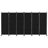 Artiss 6 Panel Room Divider Screen 323cm Wheel Fabric Black RD-D-PLY-323-WHEEL-BK