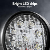Giantz Pair LED Driving Lights 4.5 Inch Flood Spot Lights Car Truck SUV 12V 24V CAR-DL-LED-RO-5-SET-BK
