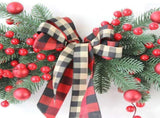 Artificial Xmas Swag for Front Door 27.6in Xmas Swag Decoration with Red Berry Balls Bow for V1294-YM0901-240926HL07-1