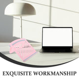 Foldable Pink Laptop Riser with Adjustable Height and Ventilated Panel V1369-AZ3-W-19113