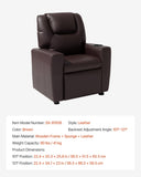VEVOR Kids Reclining Chair PU Leather Toddler Recliner with Cup Holder V952-ETTYPGKZS252XFA0S001V0