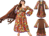60s costume women, hippie women's dress set, 70s disco halloween outfits, hippie clothing women's V1237-ZY-203-3755