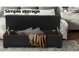 Artiss Storage Ottoman Blanket Box 97cm Linen Black OTM-L2-LINEN-BLACK