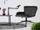 Desk Armchair - Home Office Swivel Chair Adjustable Height Seat PLUME BLACK V274-FT-VOC-001BK-BK