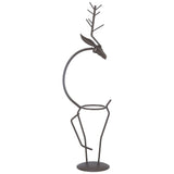 Deer Shape Wrought Iron Plant Stand Transparent Glass Hydroponic Plant Vase for Living RoomType A V1294-YM0710-3111210273511