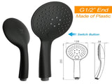 Matt Black Round 9" Rainfall Head Handheld Sliding Rail Wall Arm Dual Shower Set V1233-C4902B22PHR003M4CBSR0901B