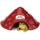 Toad House for Outside Garden, Resin Reptile Hide House, Reptile Hide Cave, Decorative Greenery & V1369-AZ3-W-08775