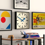 Newgate Number Five Wall Clock Black Blue Hands V398-NGNUMFIV390KICE