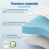 Giselle 12cm Memory Foam Mattress Topper Ventilated Cool Gel Bamboo Cover Single MATTRESS-TOP-VH-GEL-12-S