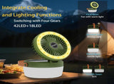 Camping Light with Fan, Portable Hanging Lamp for Tent, IPX4 Waterproof, 4 Mode Light Camping V1107-CAMPING LIGHT WITH FAN