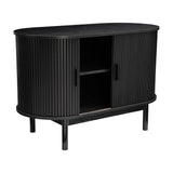 Mid-Century Black Ribbed Sideboard Cabinet V264-TAB-725C-BLK-NA-1