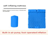Double Outdoor Foot Pump Inflatable Sleeping Pad - 40D Nylon Camping Air Mattress V888-ELOSUNG56188-1