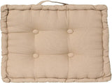 Beige Tufted Cotton Floor Cushion with Handle, Extra Thick, 38.5 x 38.5 x 8 cm V1188-MS-731-119